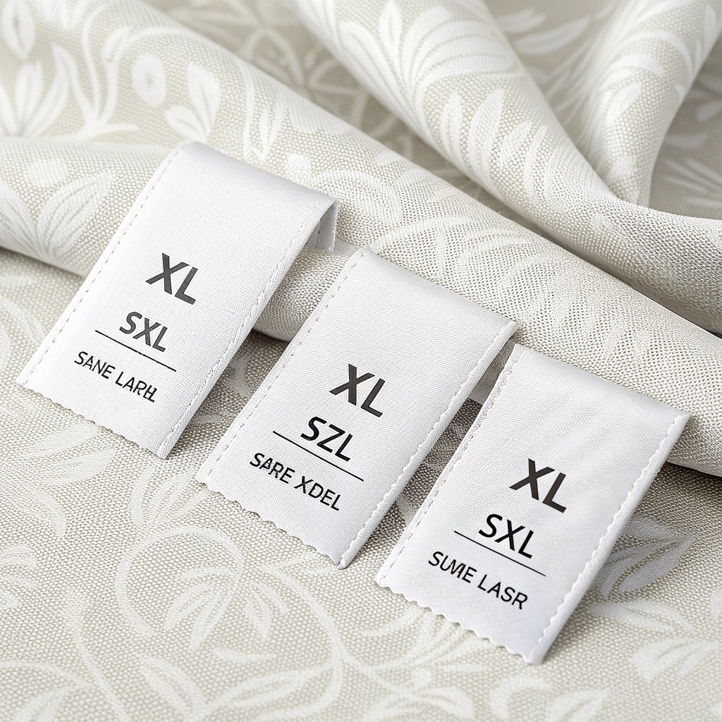 Clean and simple size labels.