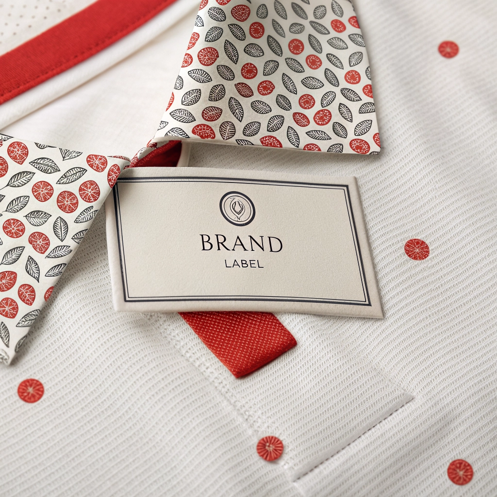 Custom branded label with logo and colors.