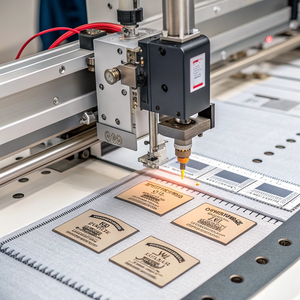 Laser cutting process for garment labels