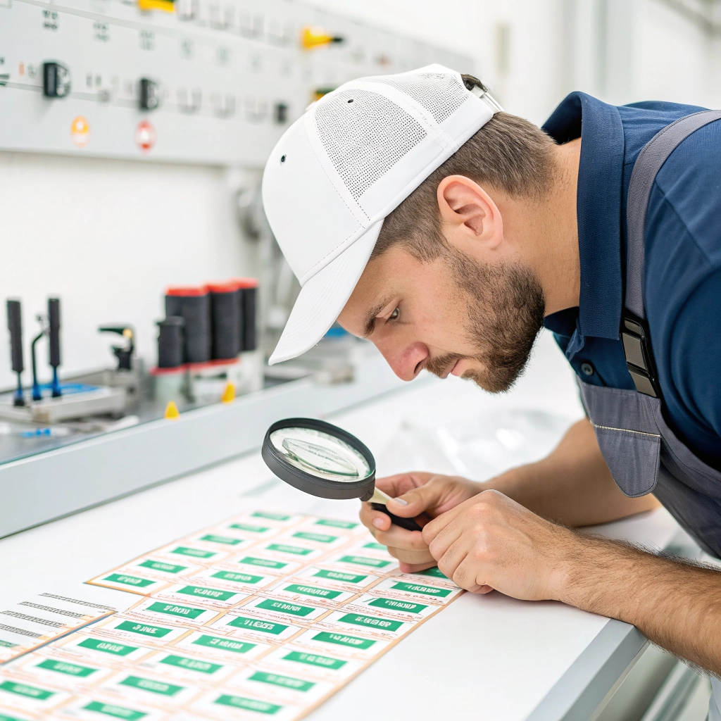 Quality control inspection of finished garment labels